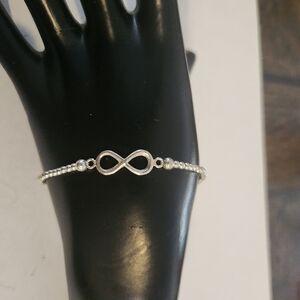 925 Sterling Silver Beaded Infinity Bracelet